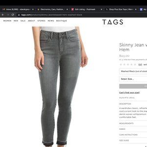 TAGS Raw Hem Jeans Size 25